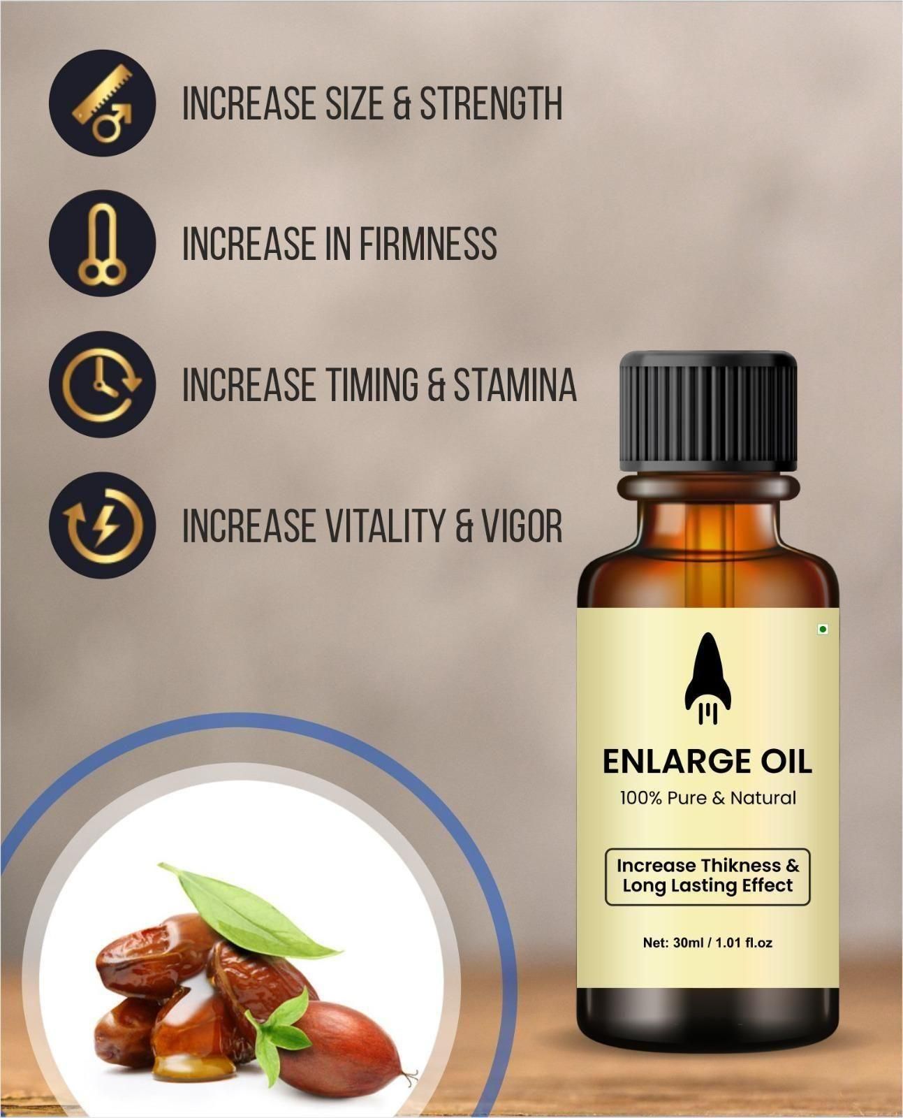 Enlarge Oil – 100% Pure & Natural Herbal Formula (Pack of 2 × 30ml)